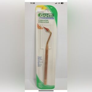 Vintage Gold Tone Dental Gum Stimulator #600 Sunstar NEW SEALED NOS